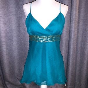 Teal Silk Tank